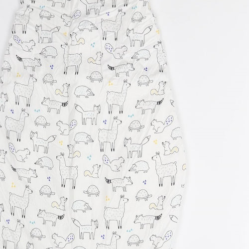 John Lewis Baby White Animal Print  Babygrow One-Piece Size 0-3 Months  - Sleep Bag