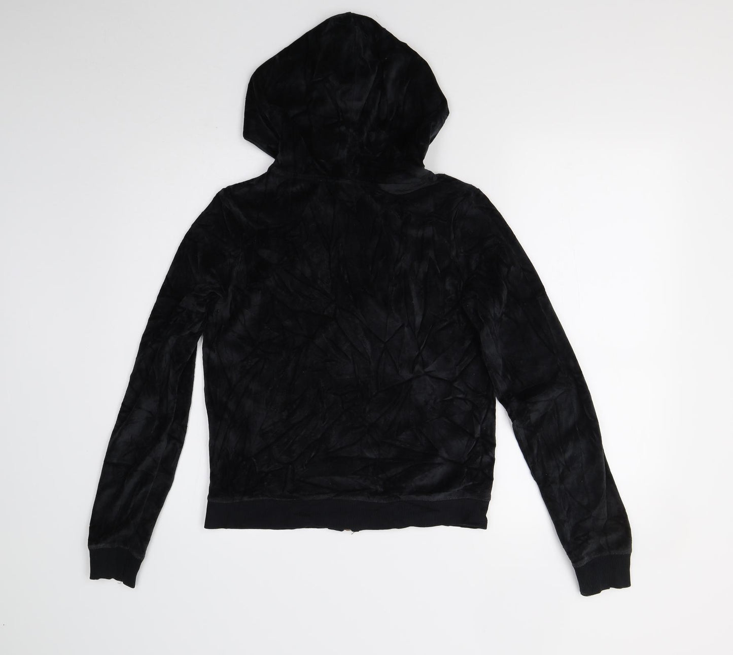 H&M Womens Black  Velour Full Zip Hoodie Size S
