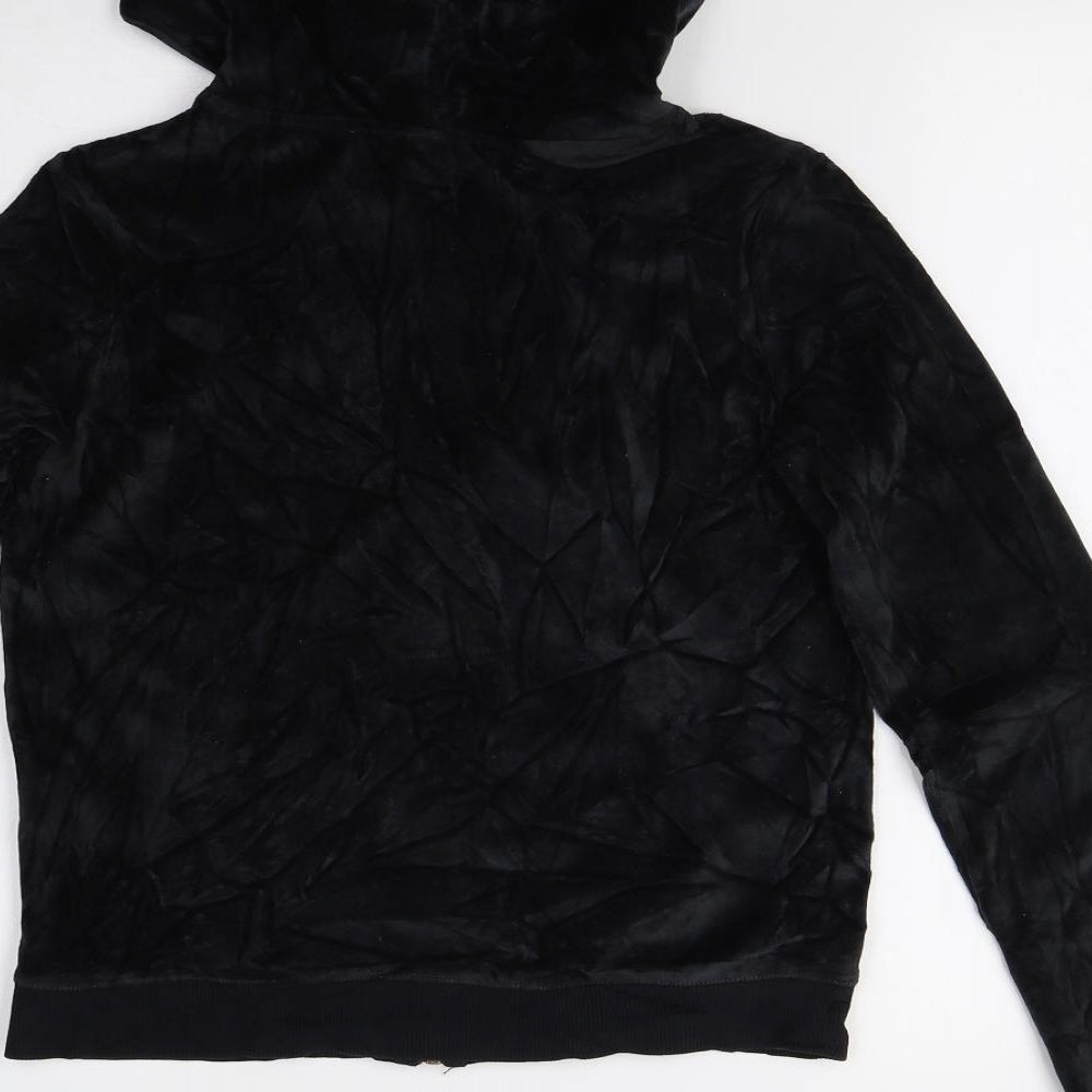 H&M Womens Black  Velour Full Zip Hoodie Size S