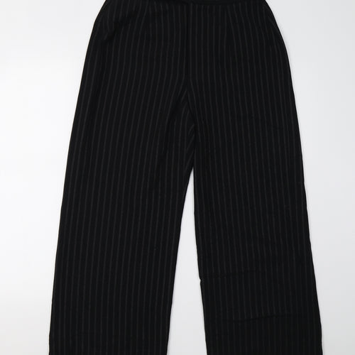 Oasis Womens Black Striped  Trousers  Size 12 L25 in