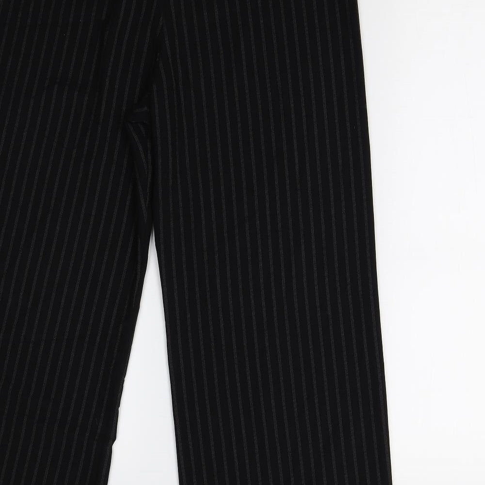Oasis Womens Black Striped  Trousers  Size 12 L25 in