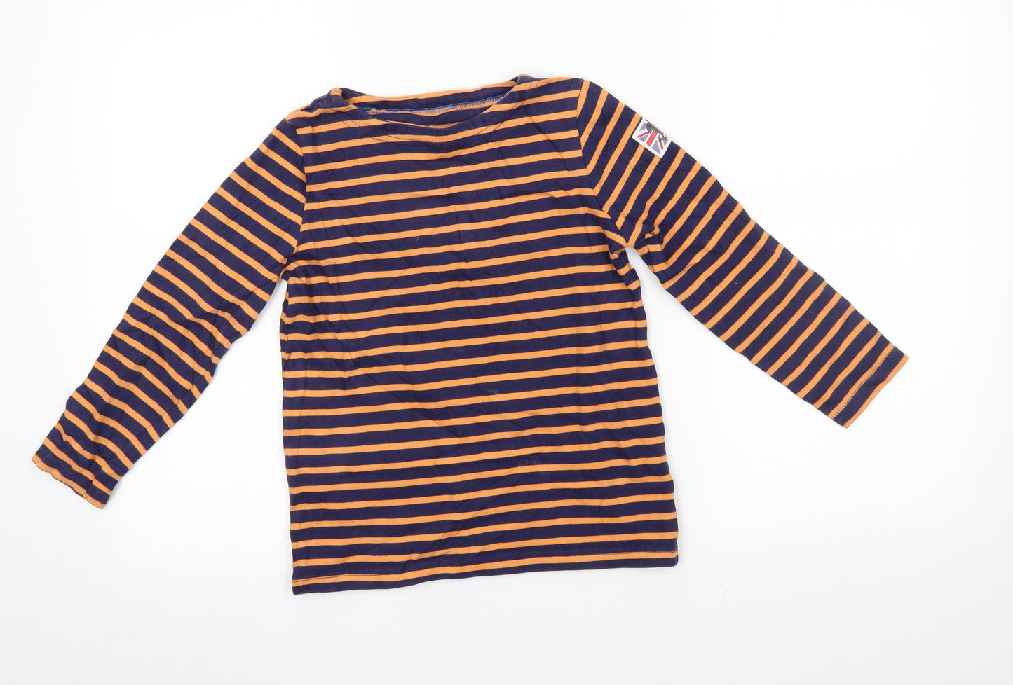 Mini Boden Boys Blue Striped  Basic T-Shirt Size 5-6 Years