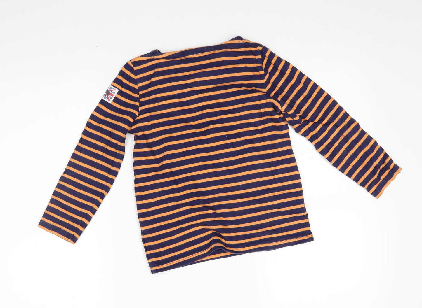 Mini Boden Boys Blue Striped  Basic T-Shirt Size 5-6 Years