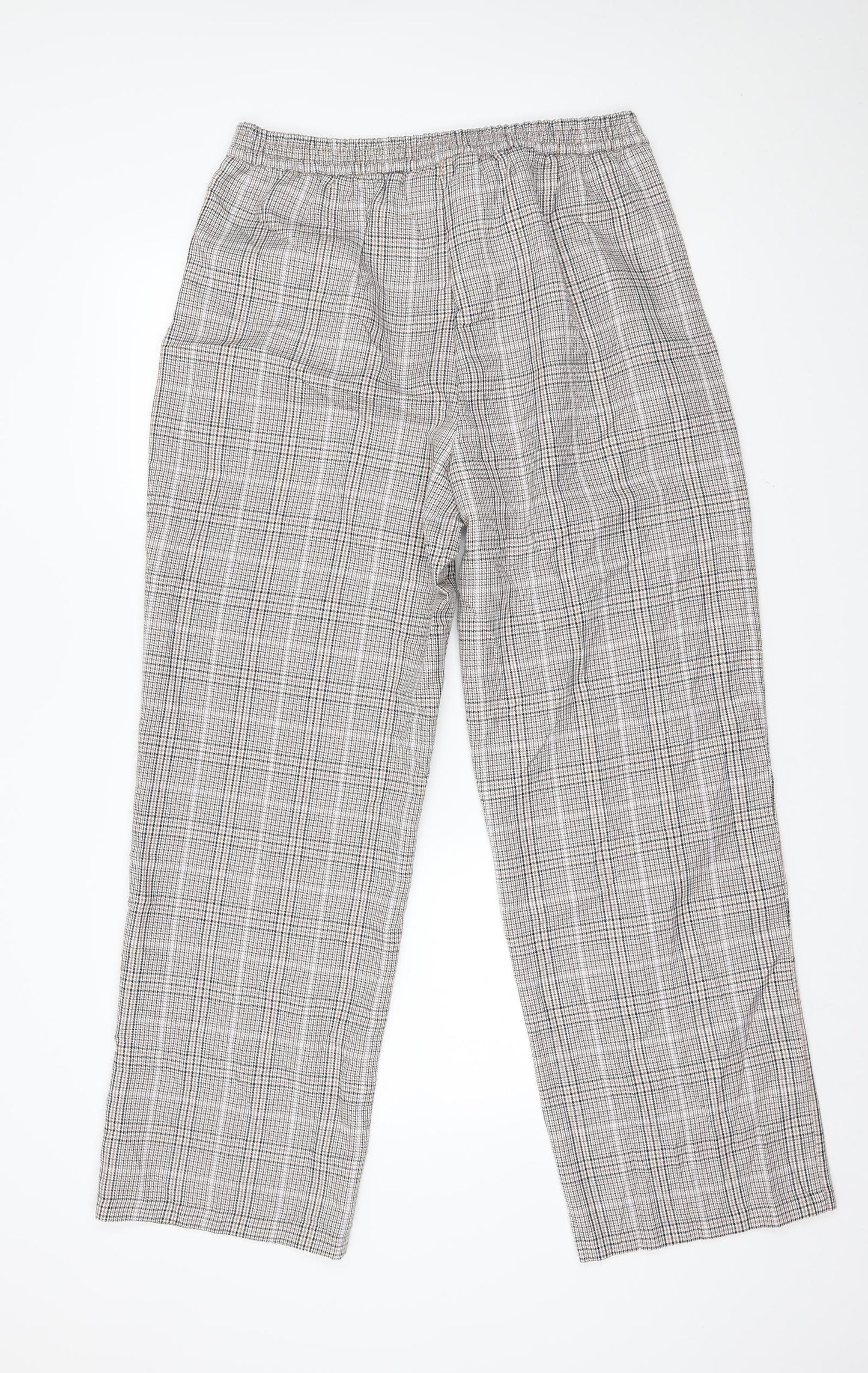 Primark Womens Beige Plaid  Trousers  Size 16 L30 in