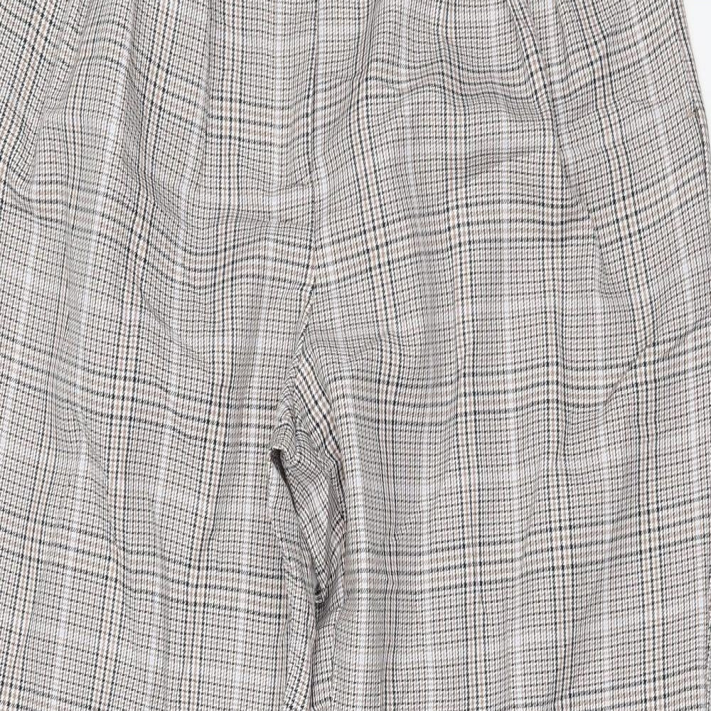Primark Womens Beige Plaid  Trousers  Size 16 L30 in
