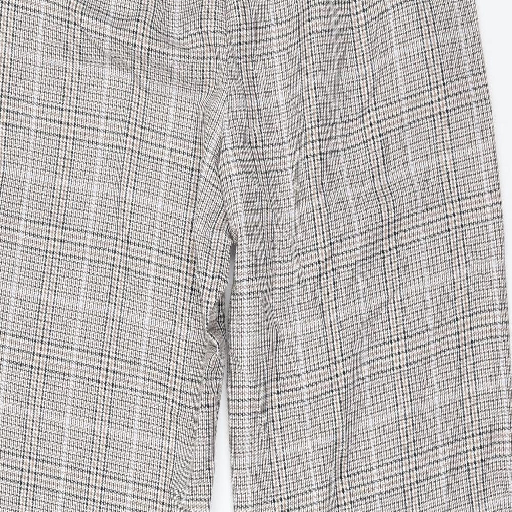 Primark Womens Beige Plaid  Trousers  Size 16 L30 in