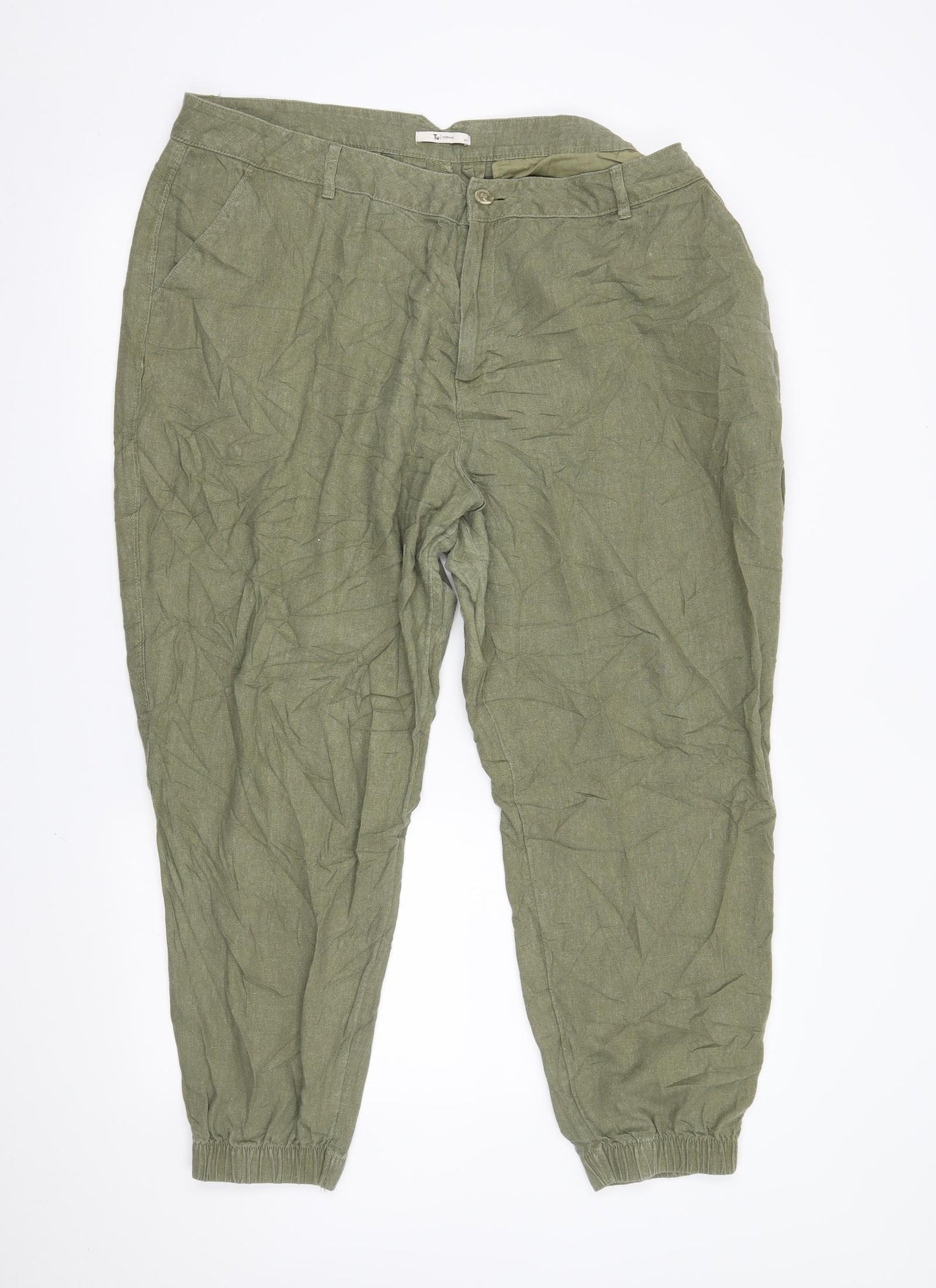 TU Womens Green   Jogger Trousers Size 20 L27 in
