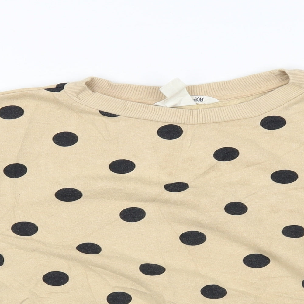 H&M Girls Beige Polka Dot  Pullover Jumper Size 6-7 Years