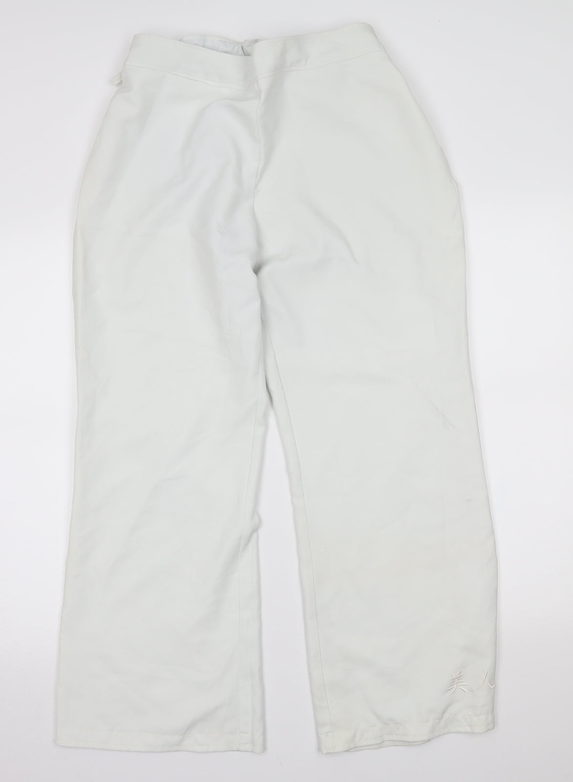 la beeby Womens White   Trousers  Size 16 L27 in - japanese character on leg