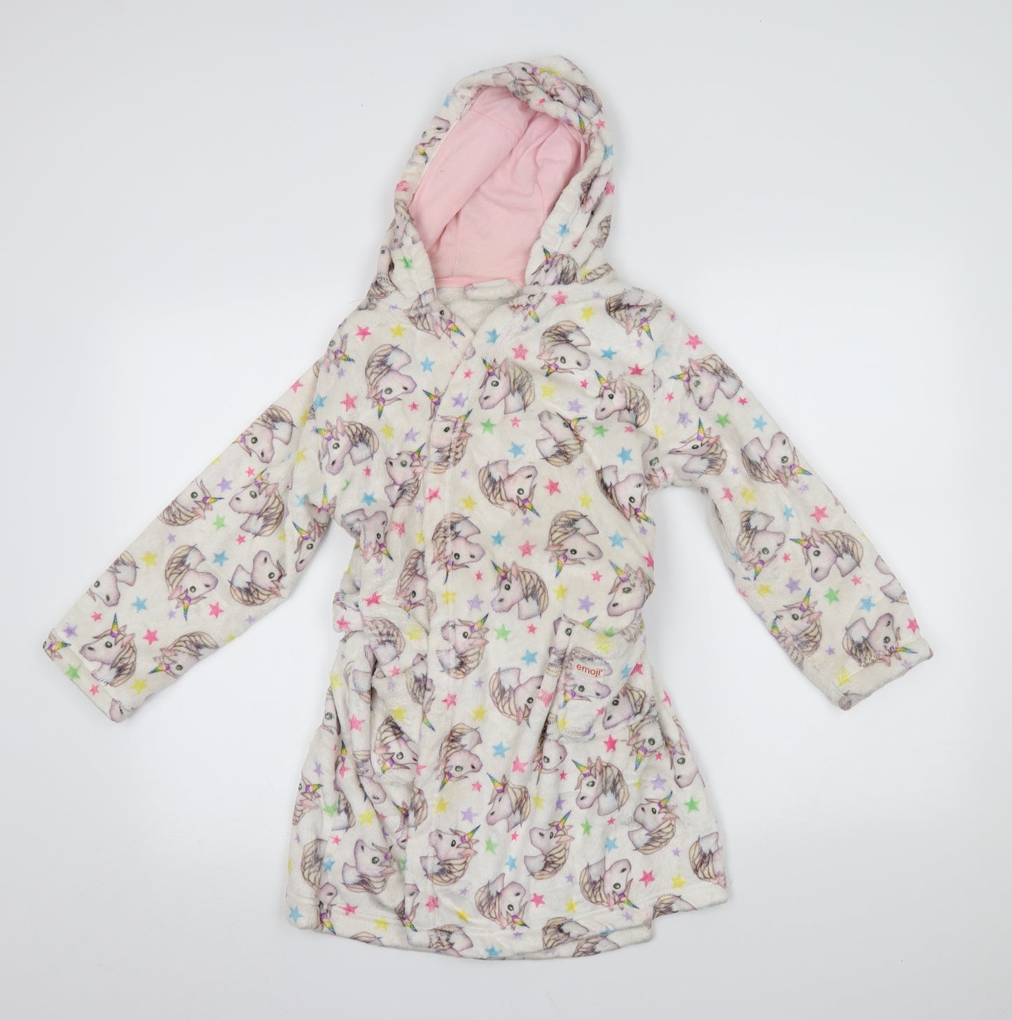 George Girls White    Robe Size 7-8 Years  - unicorn
