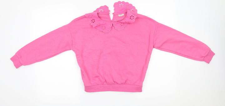 F&F Girls Pink Pullover Jumper Size 9-10 Years