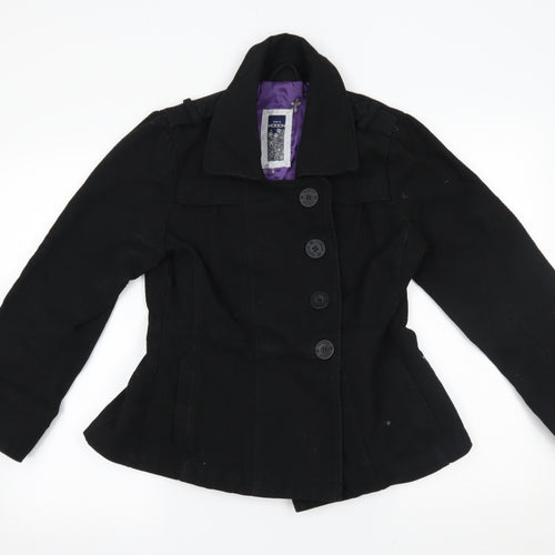 HOOCH Womens Black   Pea Coat Coat Size 12