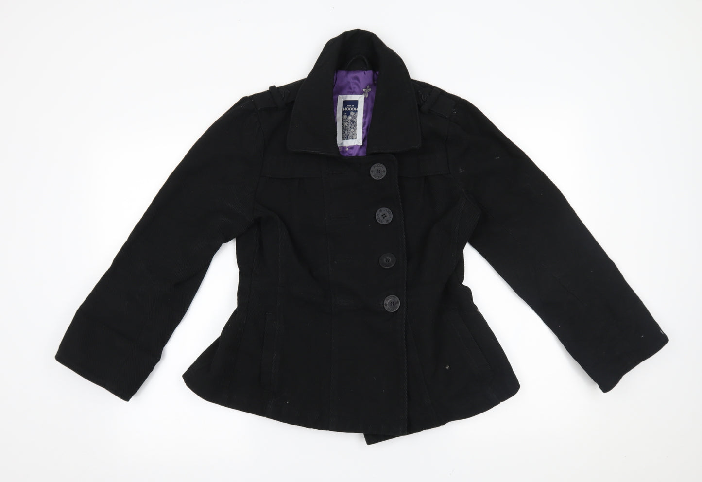 HOOCH Womens Black   Pea Coat Coat Size 12