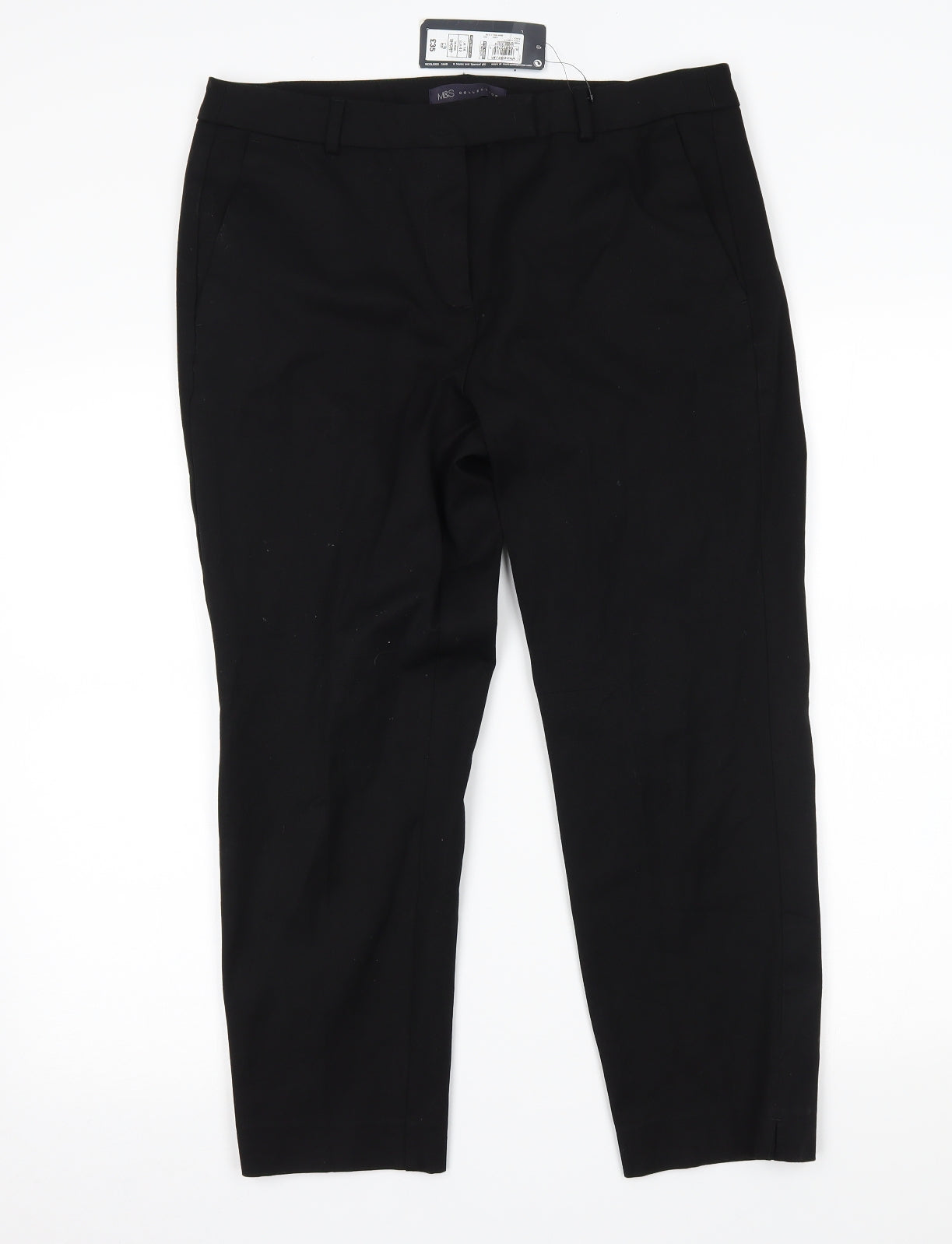 M&S Womens Black   Capri Trousers Size 14 L23 in