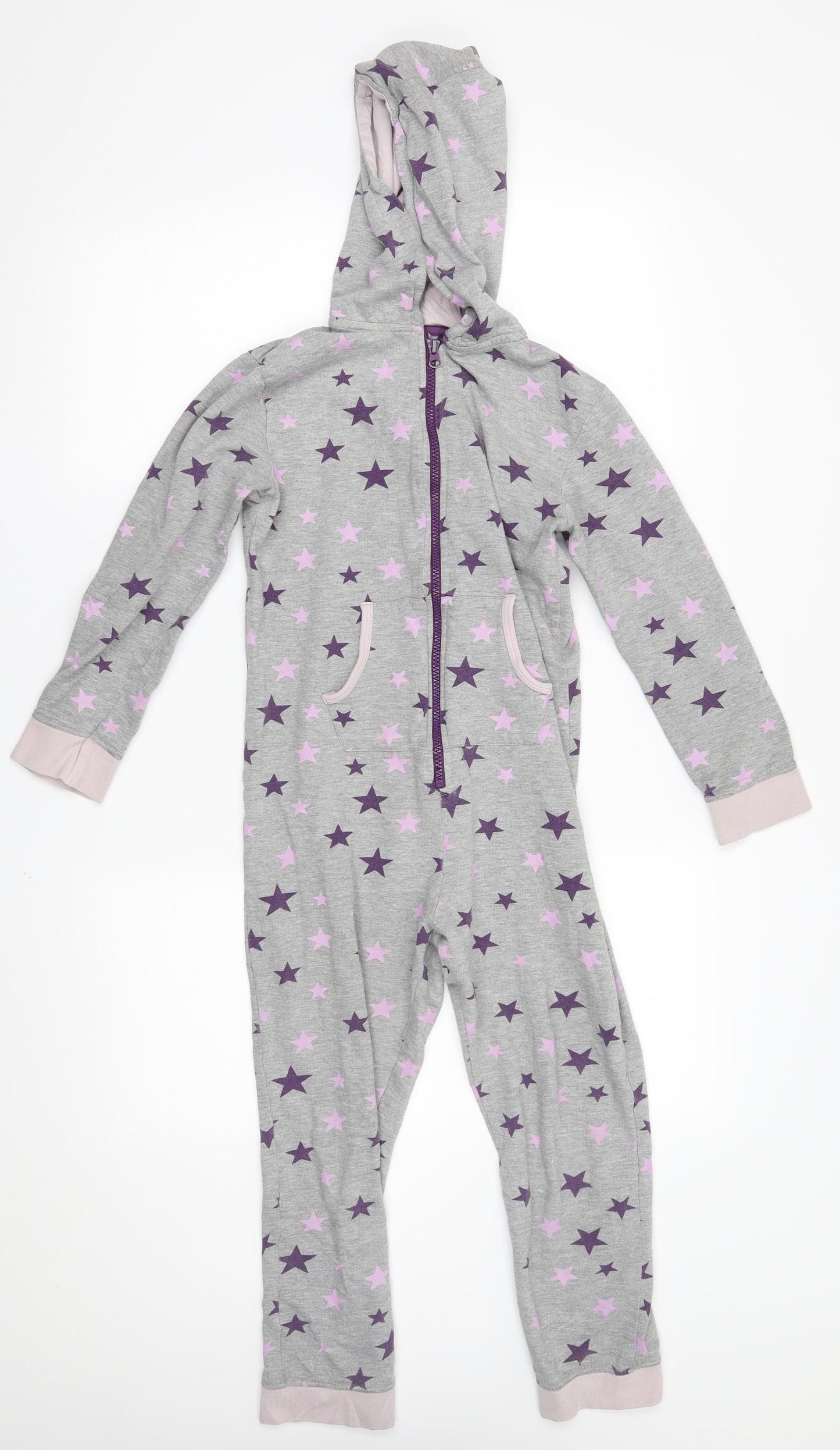 F&F Girls Grey    One Piece Size 9-10 Years  - star pattern