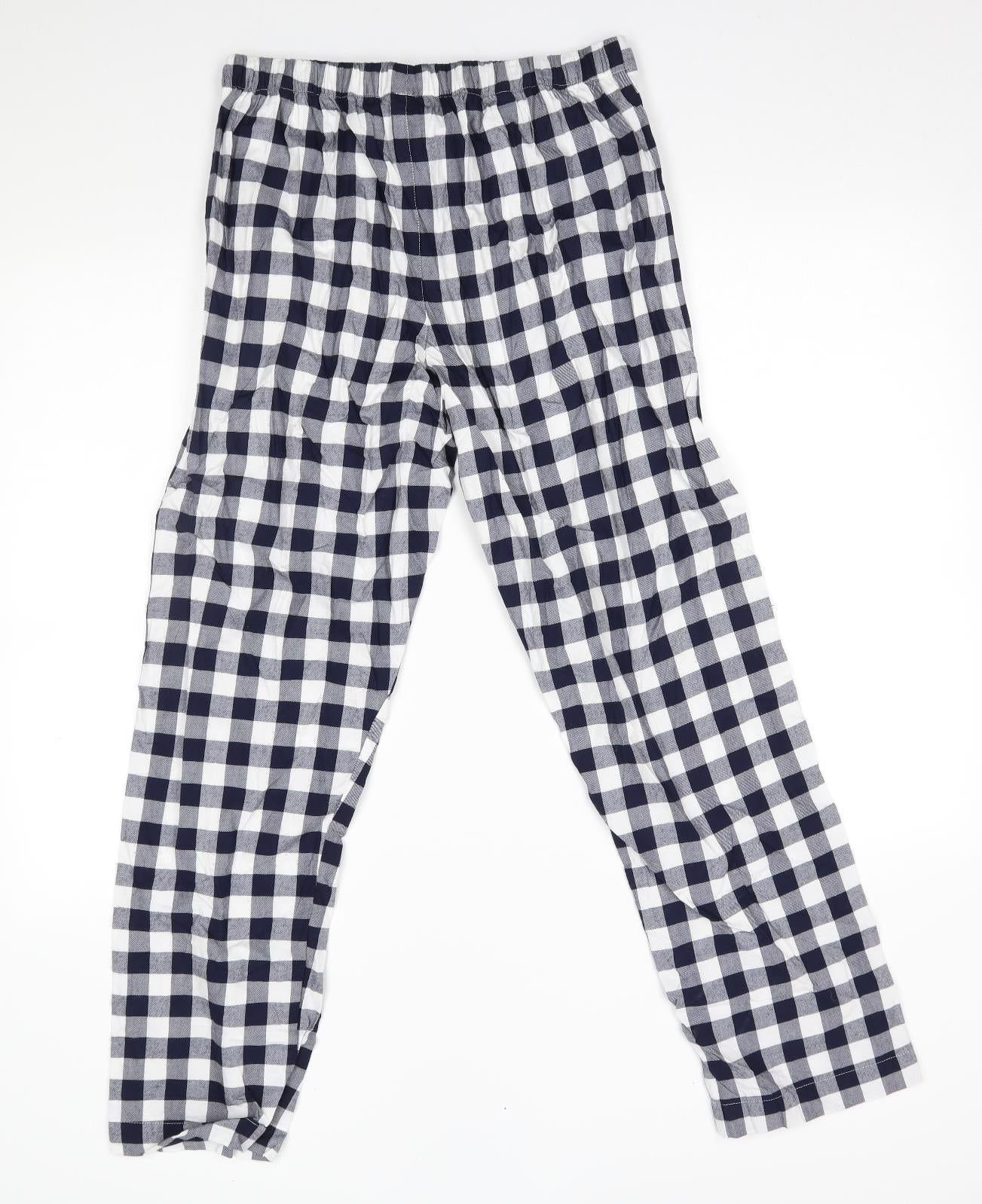 the white company Mens White Plaid   Pyjama Pants Size S