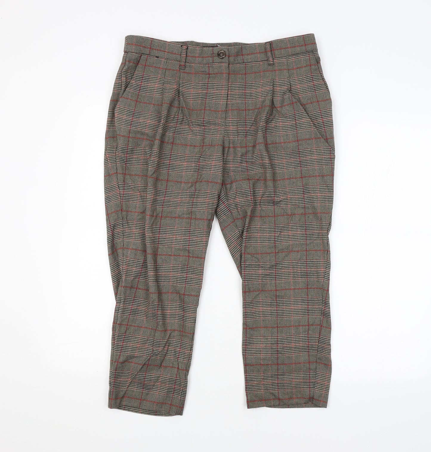 NEXT Womens Multicoloured Check  Trousers  Size 12 L24 in