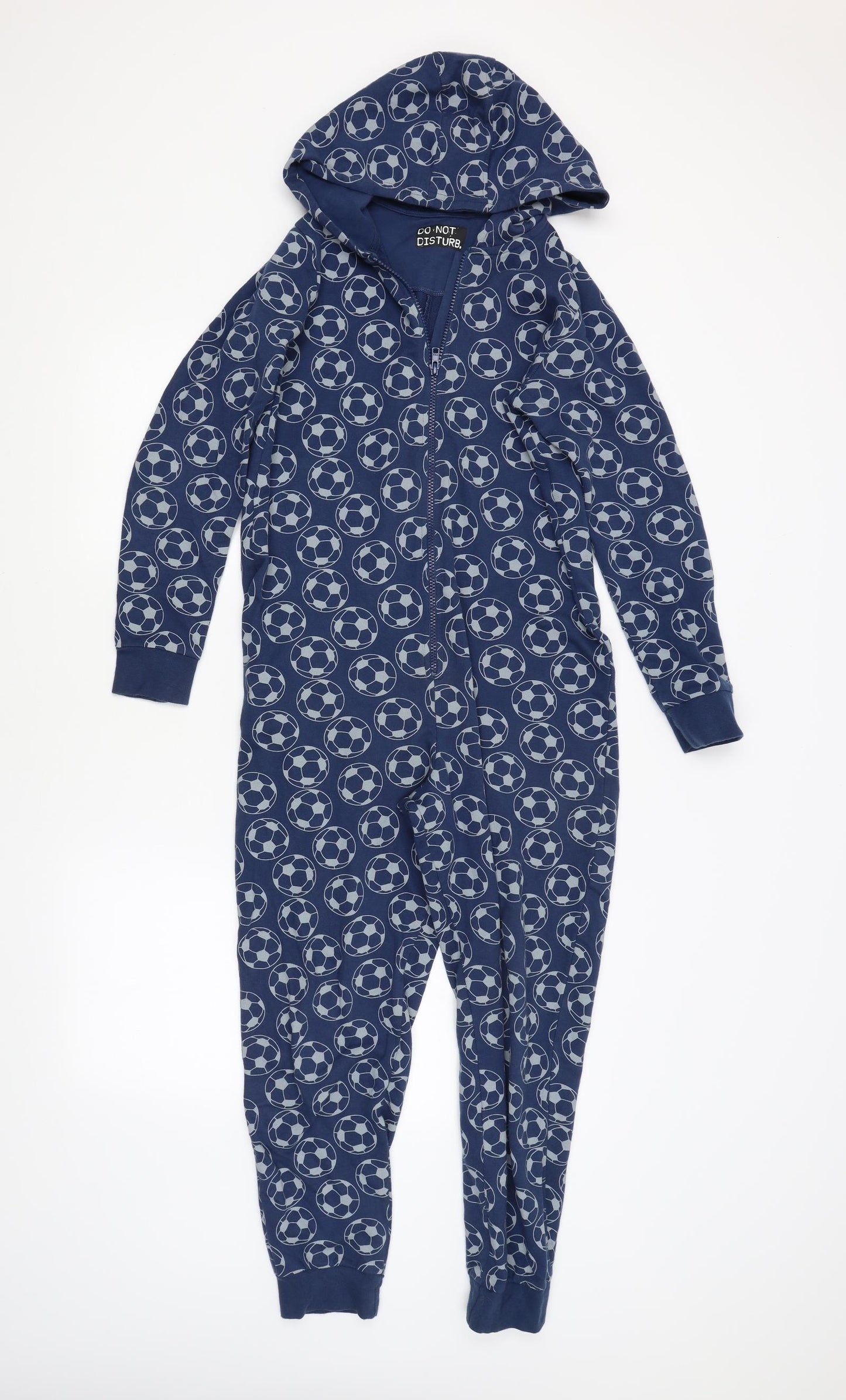 M&S Boys Blue Argyle/Diamond   One Piece Size 11-12 Years