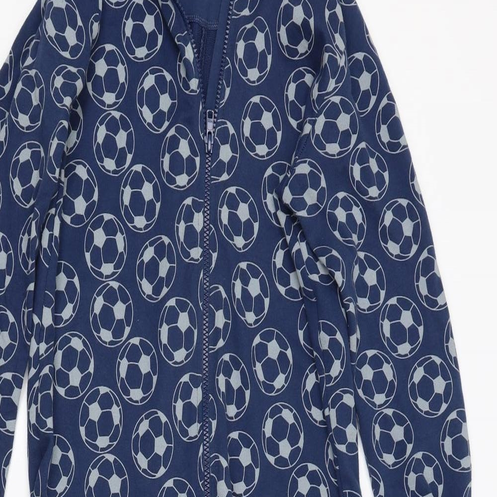 M&S Boys Blue Argyle/Diamond   One Piece Size 11-12 Years