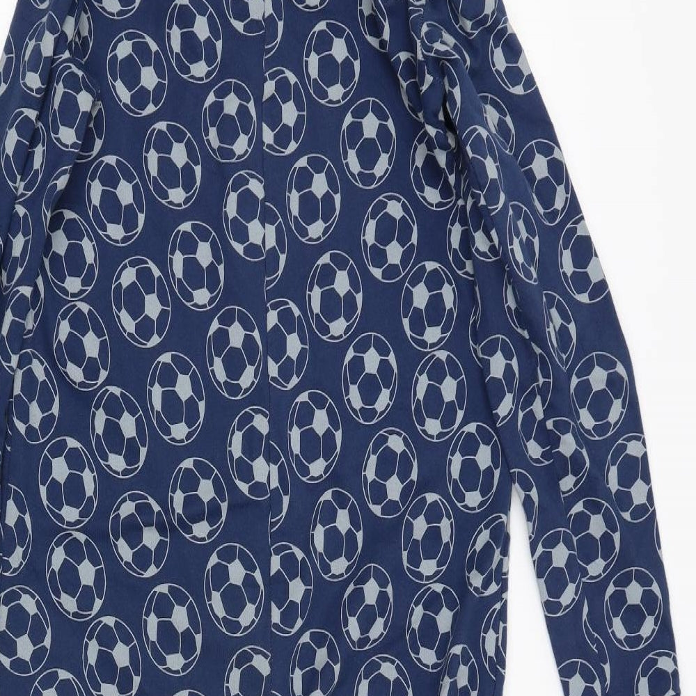 M&S Boys Blue Argyle/Diamond   One Piece Size 11-12 Years