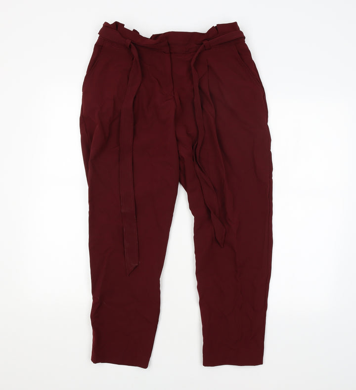 New Look Womens Red Trousers Size 12 L24 in