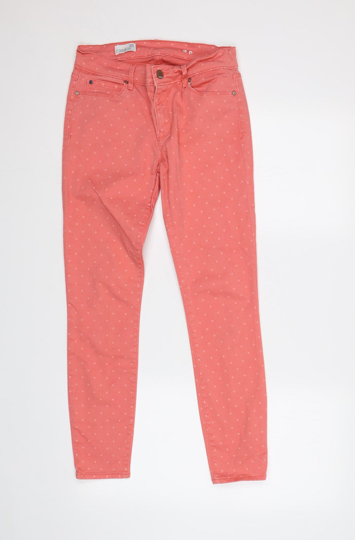 Gap Womens Pink Polka Dot Skinny Jeans Size 8 L28 in