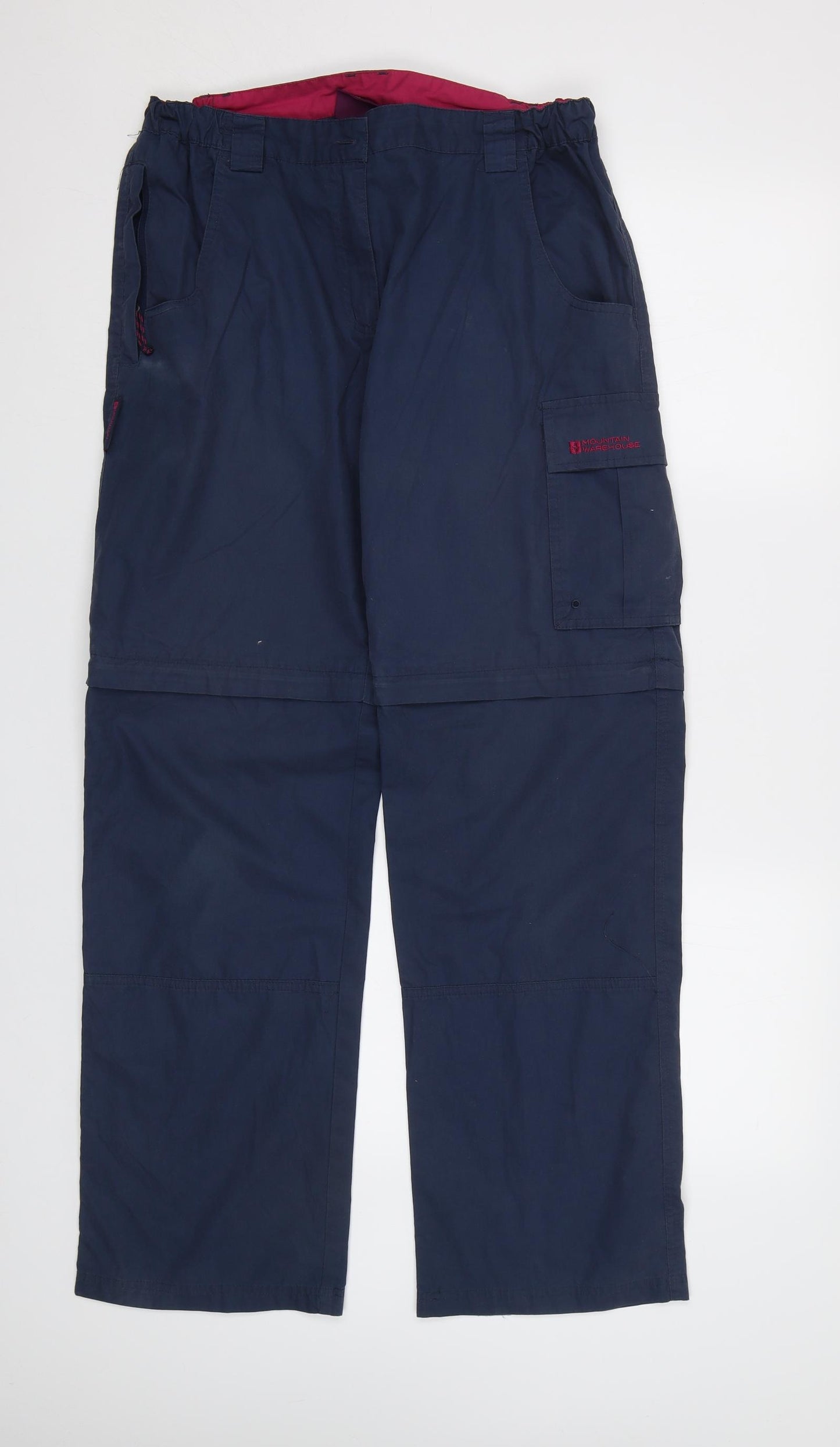 Mountain Warehouse Womens Blue   Cargo Trousers Size 12 L31 in - Elastic Waist Band