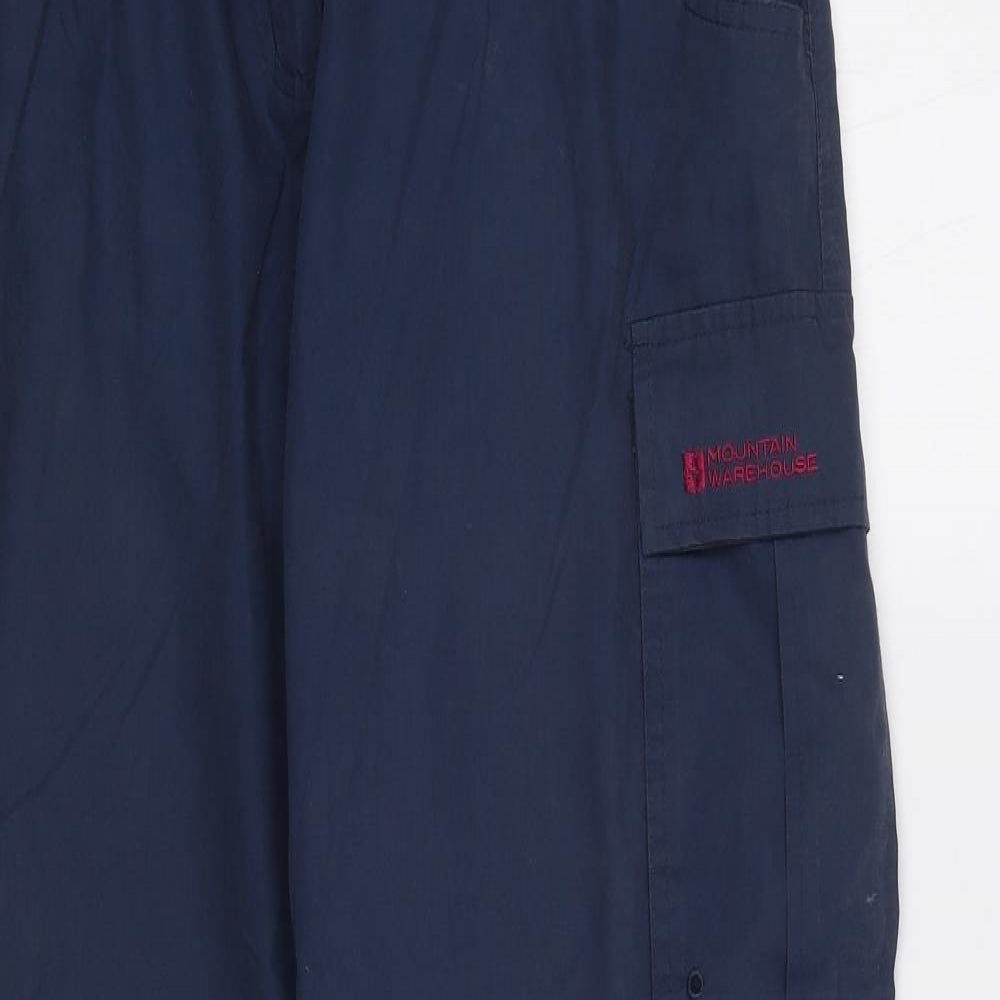 Mountain Warehouse Womens Blue   Cargo Trousers Size 12 L31 in - Elastic Waist Band
