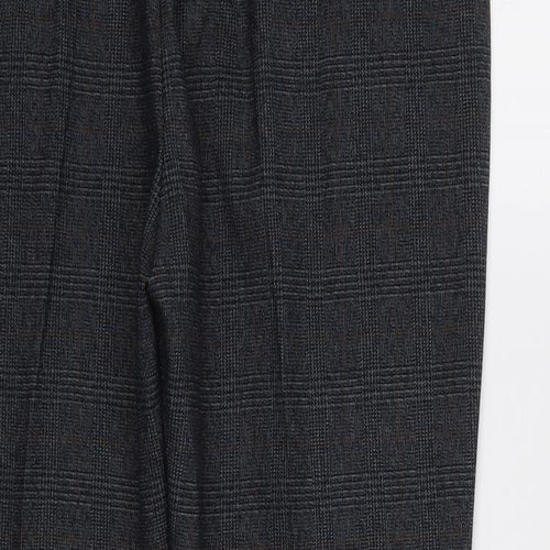 M&S Womens Gold Check  Dress Pants Trousers Size 14 L28 in