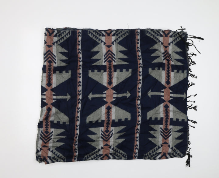 Preqworn Womens Blue Geometric   Shawl/Wrap