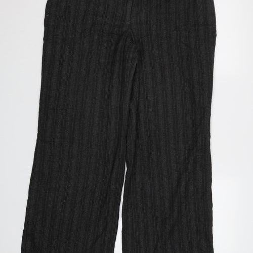 NEXT Womens Grey Striped  Dress Pants Trousers Size 14 L30 in