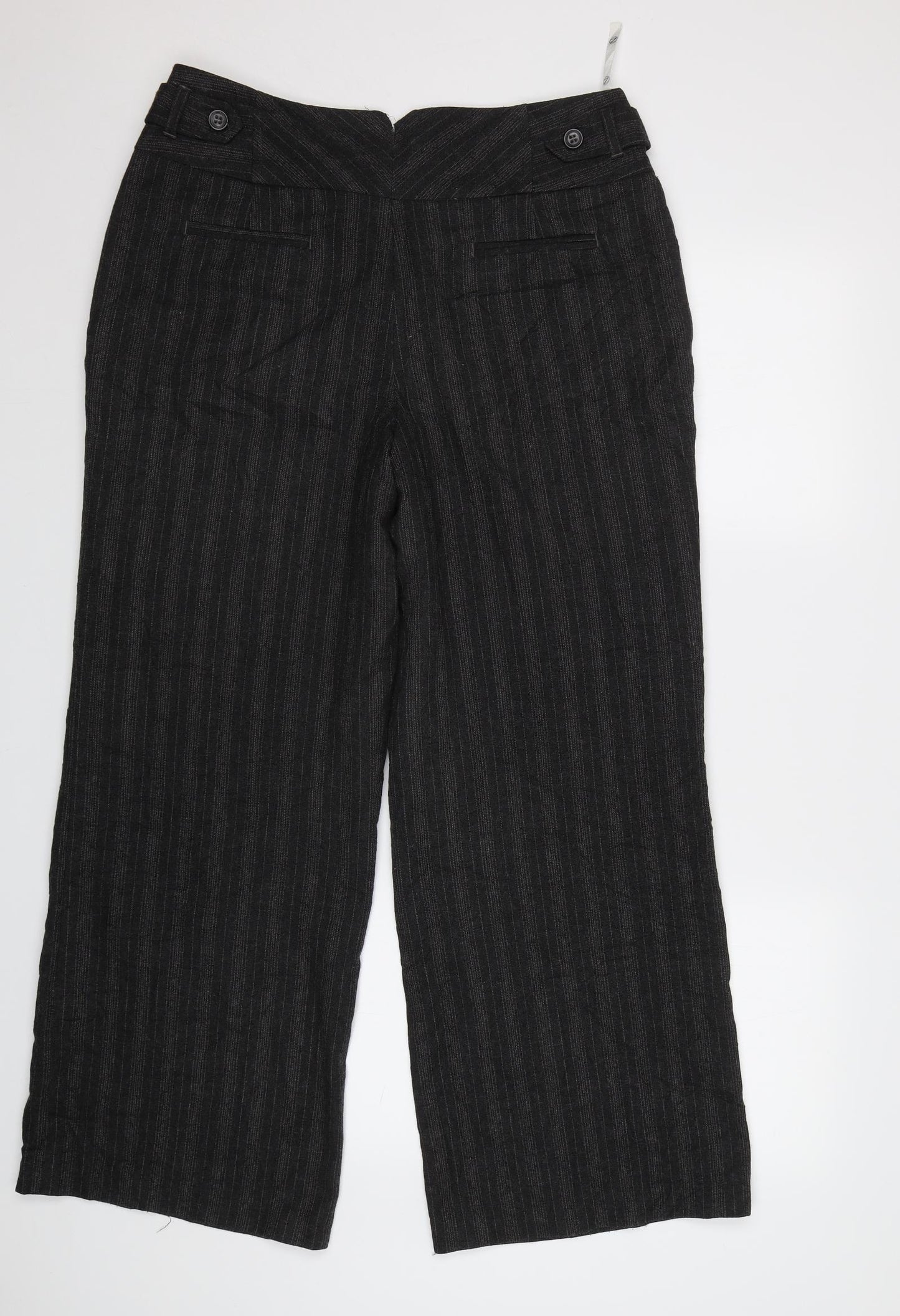 NEXT Womens Grey Striped  Dress Pants Trousers Size 14 L30 in