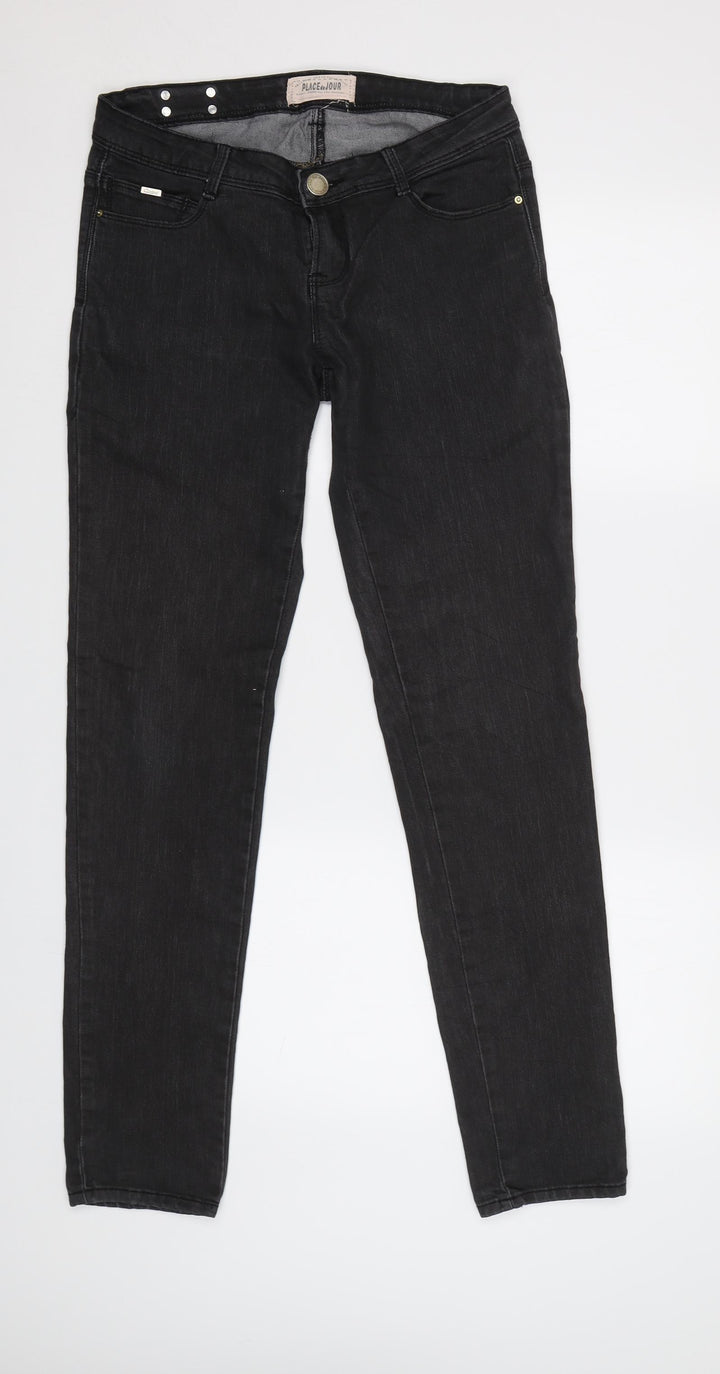 Place Du Jour Womens Grey   Skinny Jeans Size 10 L29 in