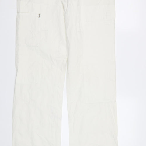 Madonna Womens White   Cargo Trousers Size 14 L32 in