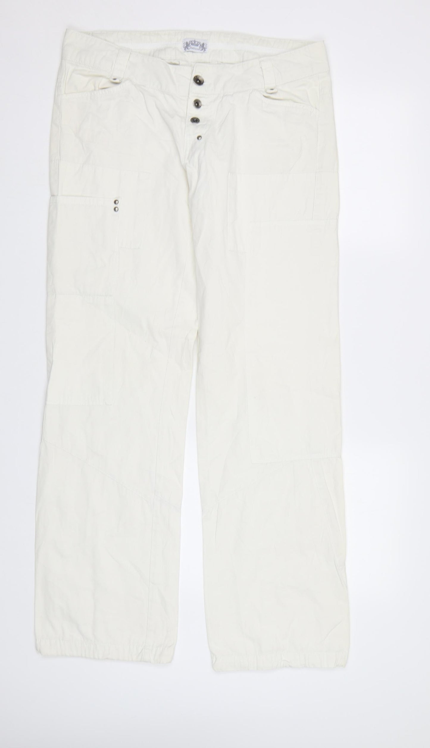 Madonna Womens White   Cargo Trousers Size 14 L32 in