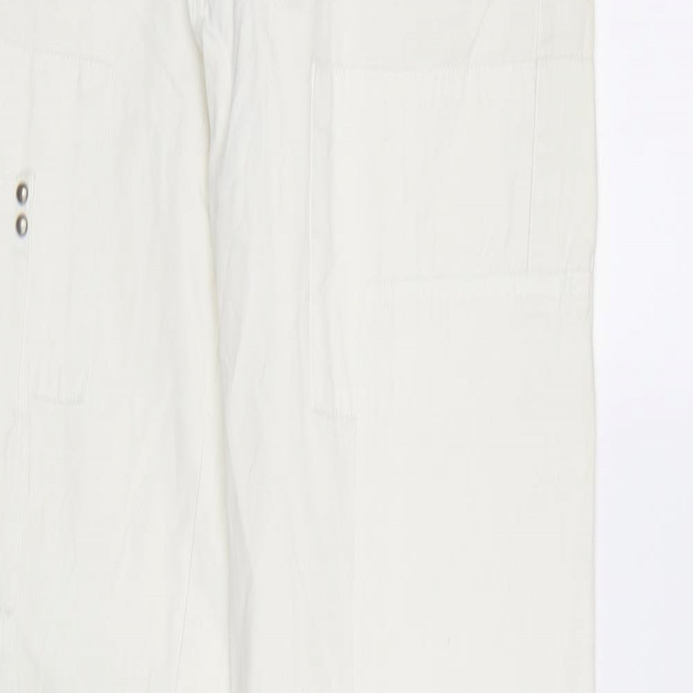 Madonna Womens White   Cargo Trousers Size 14 L32 in