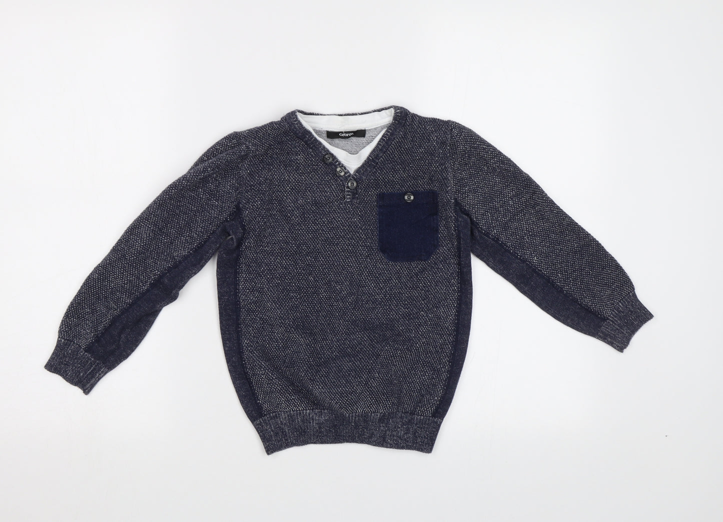 George Boys Blue   Pullover Jumper Size 6-7 Years