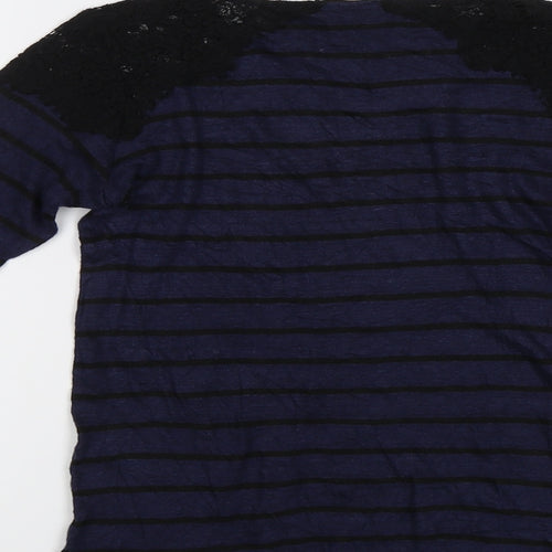 Zara Womens Blue Striped  Basic Blouse Size M