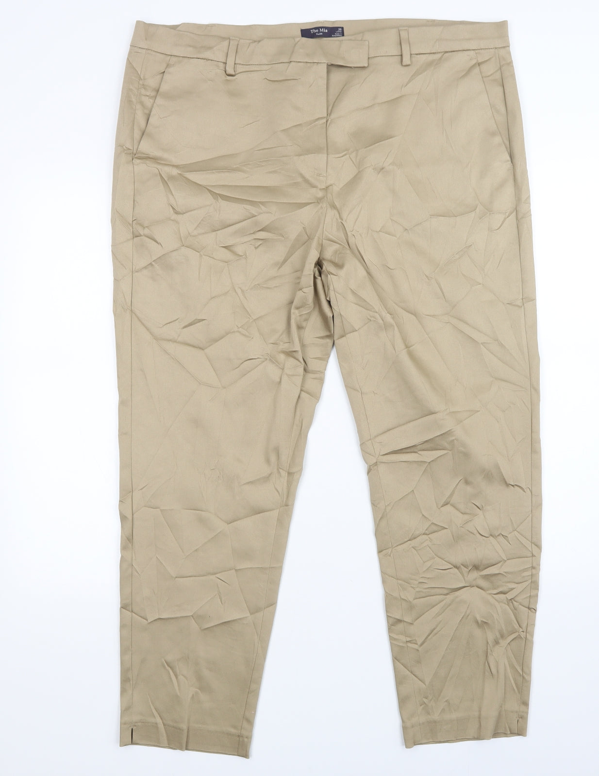 M&S Womens Beige   Chino Trousers Size 20 L26 in
