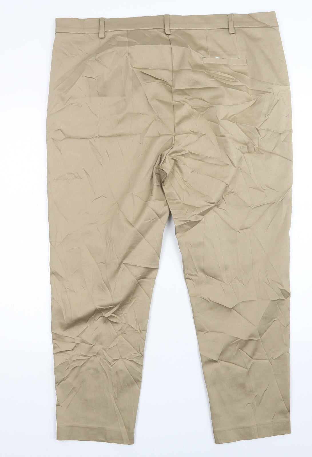M&S Womens Beige   Chino Trousers Size 20 L26 in