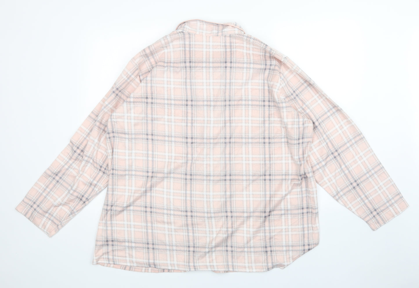 M&S Womens Pink Plaid   Pyjama Top Size 2XL
