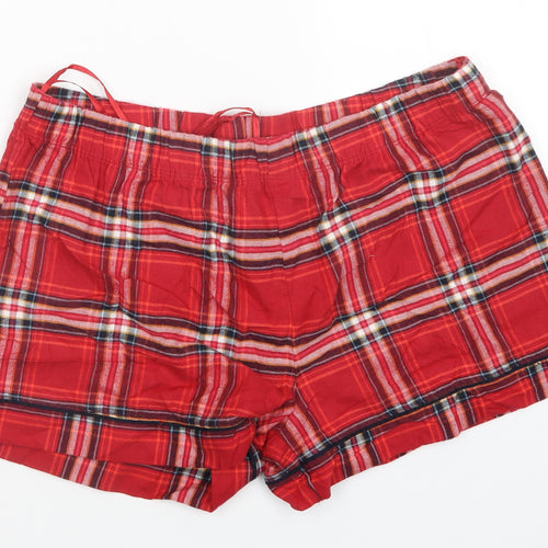 M&S Womens Red Plaid   Sleep Shorts