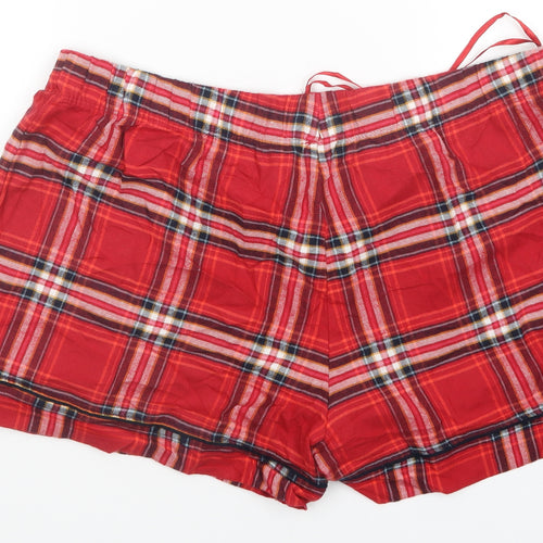 M&S Womens Red Plaid   Sleep Shorts