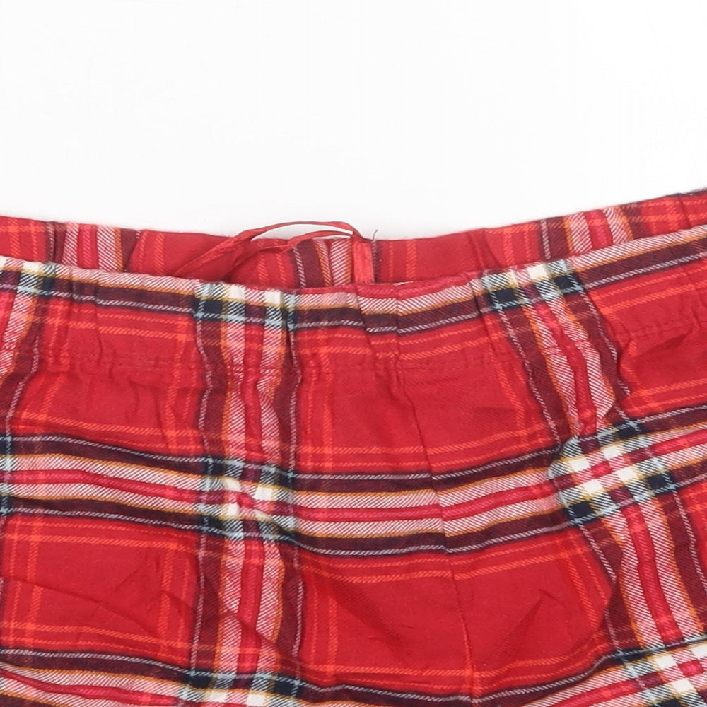 M&S Womens Red Plaid   Sleep Shorts