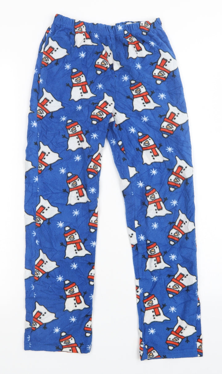 hullalaloo Boys Blue Pyjama Pants Size 9-10 Years - Christmas