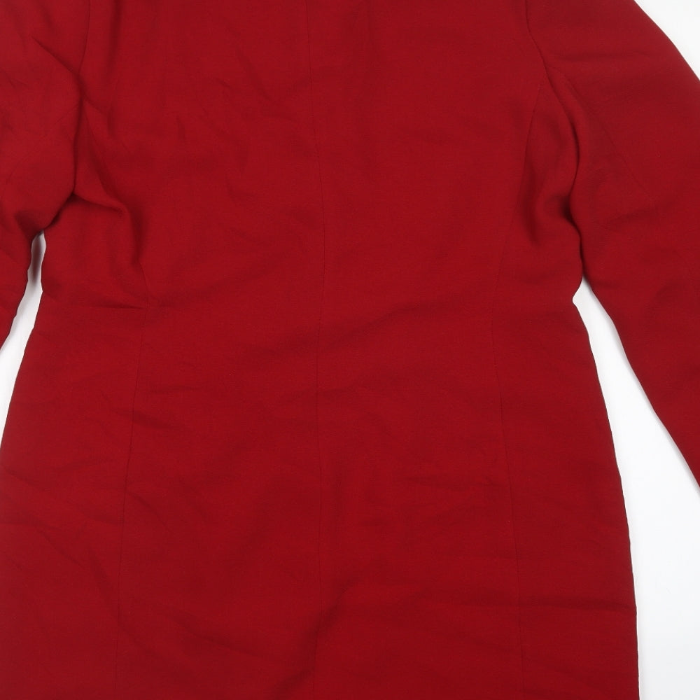 Gina Womens Red   Overcoat Coatigan Size 16