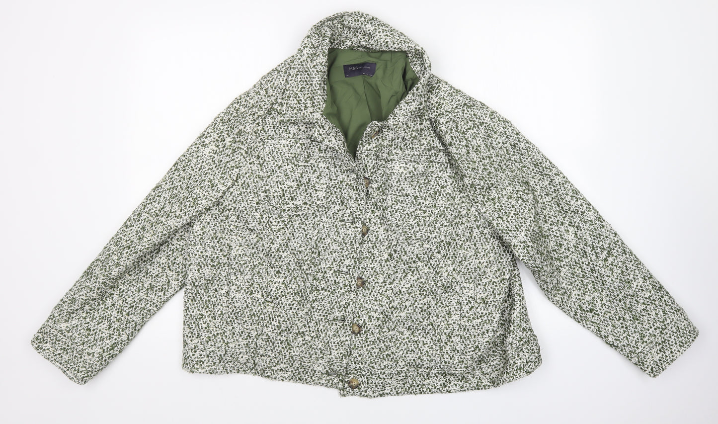M&S Womens Green   Jacket Coatigan Size 12