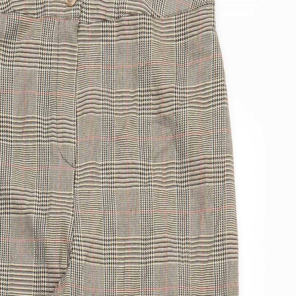 Boohoo Womens Brown Check  Trousers  Size 14 L24 in