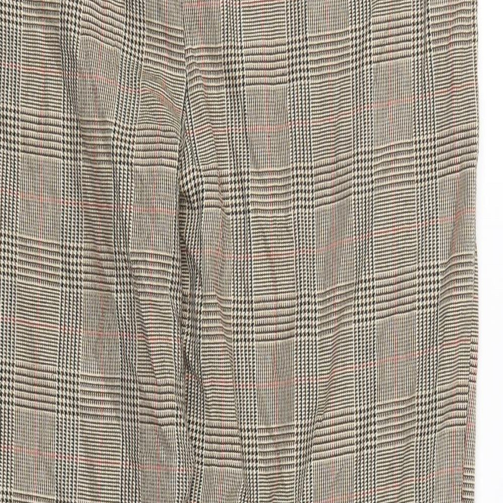 Boohoo Womens Brown Check  Trousers  Size 14 L24 in