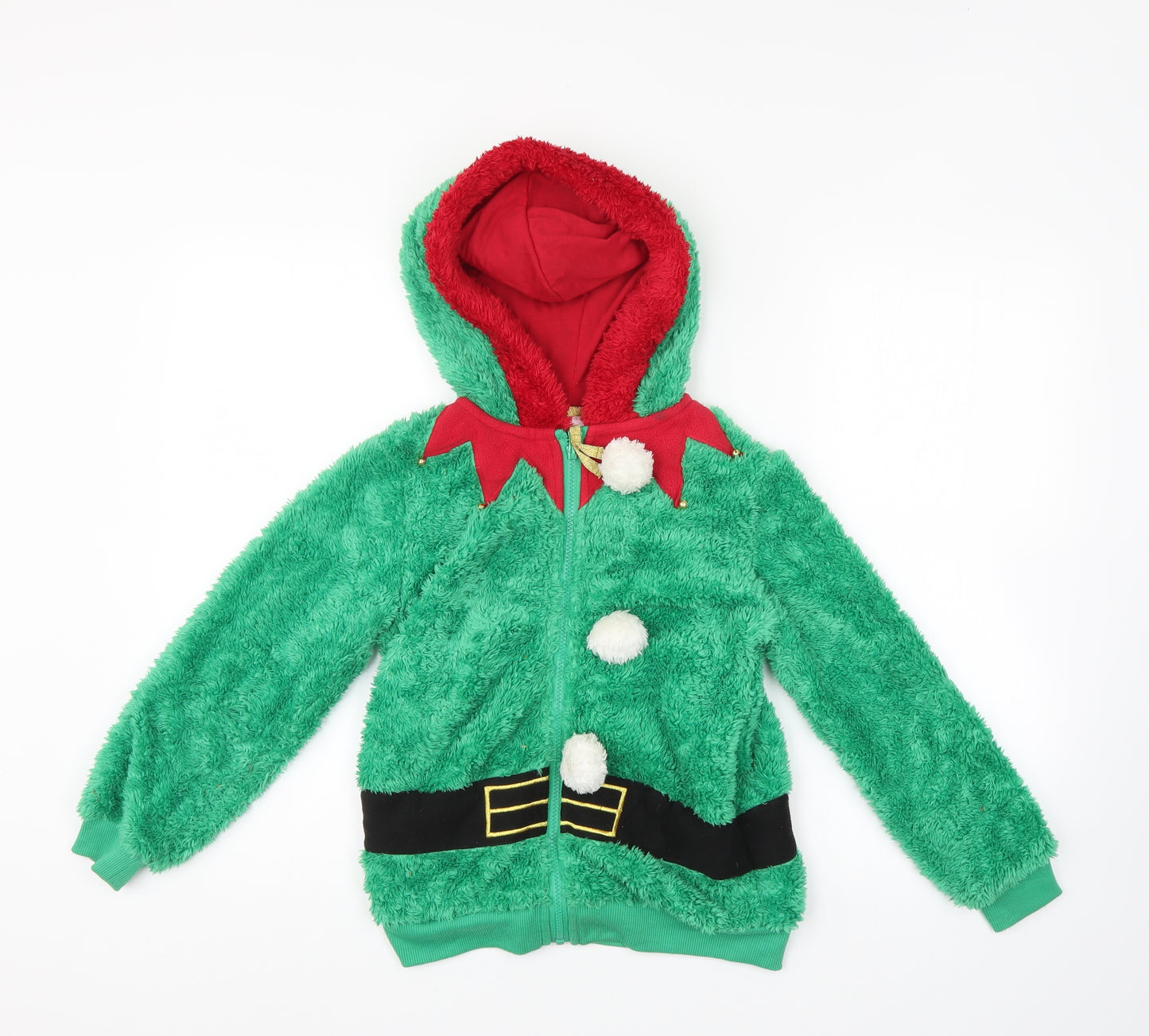 F&F Boys Green   Full Zip Hoodie Size 9-10 Years  - christmas hoodie